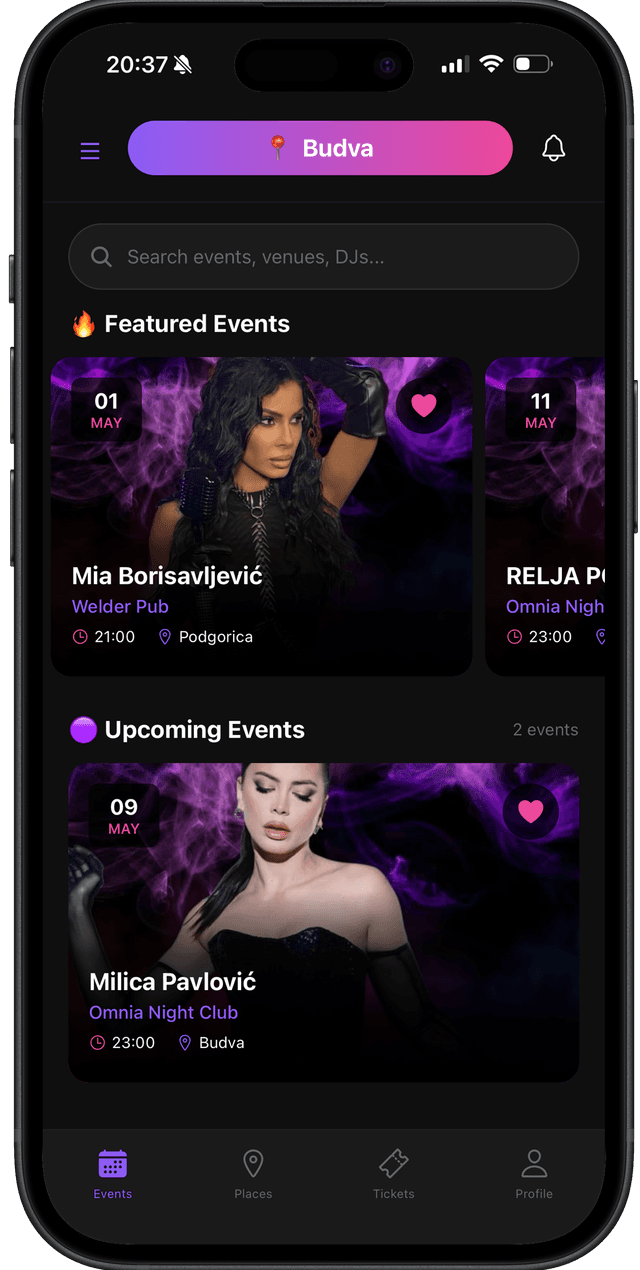 Events Screen